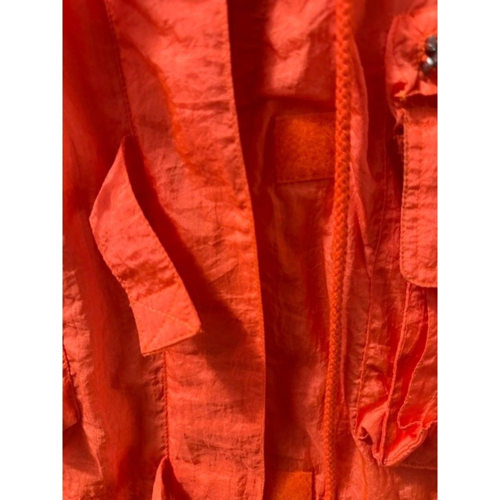 Street Wear Carole Little Neon Orange Nylon Utility Jacket Reflective Large - Picture 5 of 7